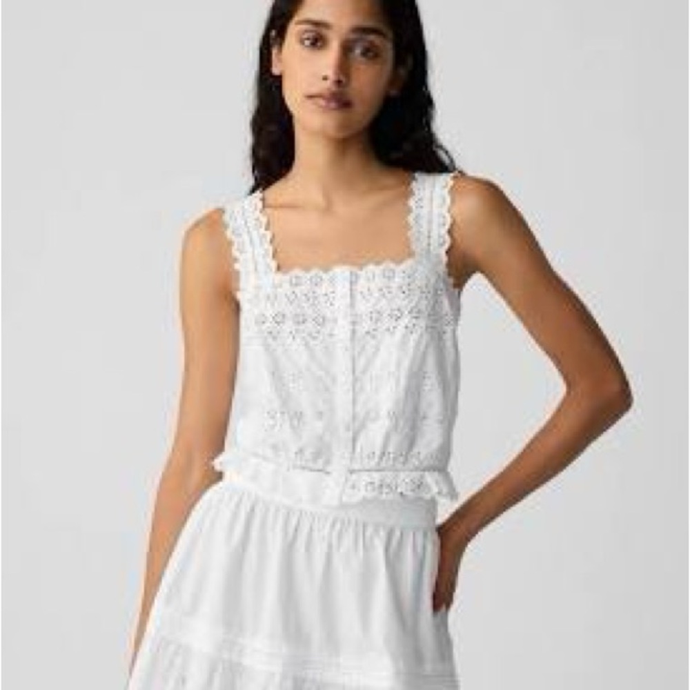 Gap x Doen Elegant White Lace Women Top